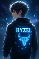 RYZEL Cosmic Glow Hoodie – Limited Edition Neon Bull Design