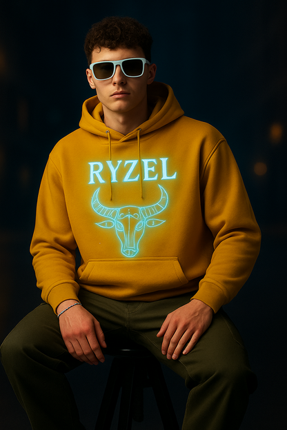 RYZEL Neon Bull Oversized Hoodie – Yellow Edition